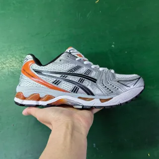 ASICS Gel-Kayano Silver Orange Black Running Shoes