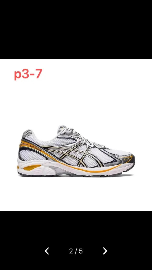 ASICS GT-2160 Silver White Yellow Running Shoes 2