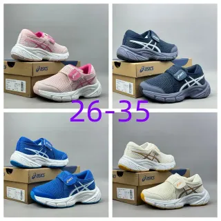 ASICS حذاء رياضي أسلوب حياة بجزء علوي شبكي وردي أحمر إغلاق بـ Velcro