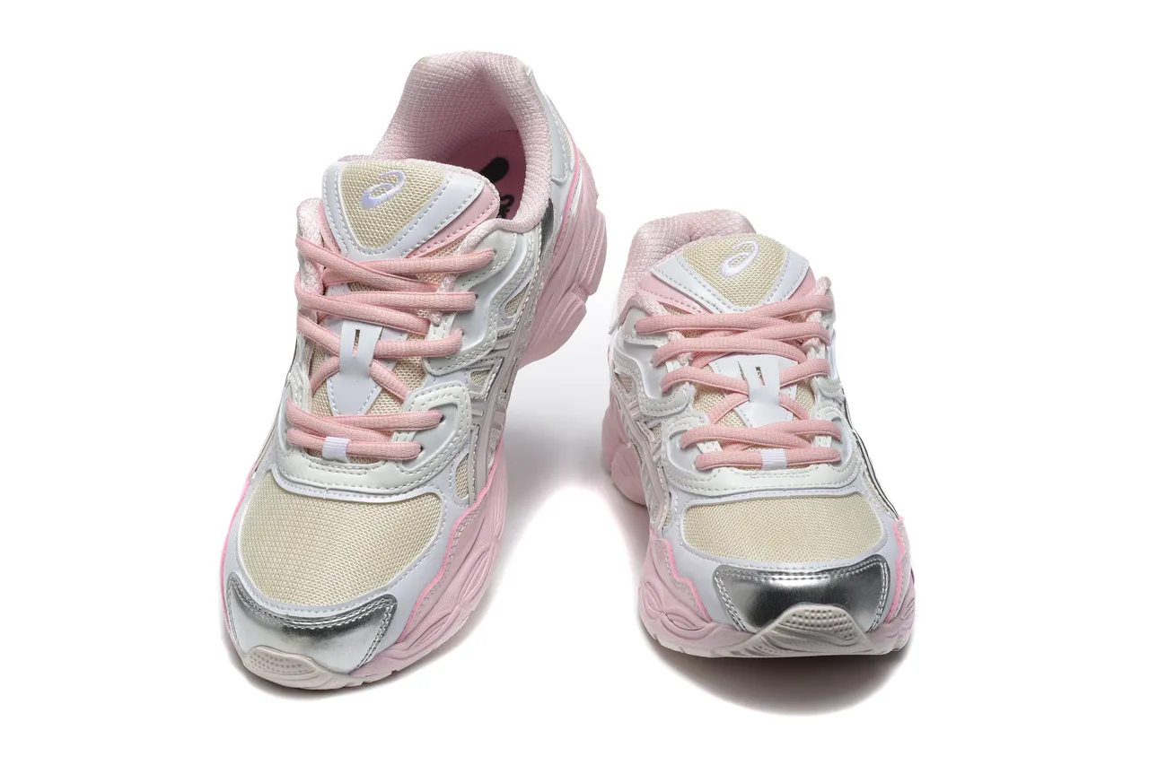 ASICS Chaussures lifestyle rose blanc chunky rétro en maille et superposition synthétique 2