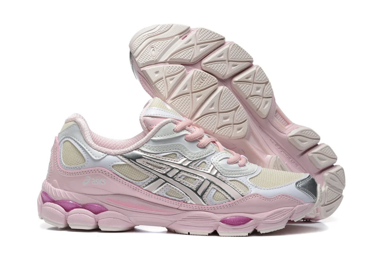 ASICS Chaussures lifestyle rose blanc chunky rétro en maille et superposition synthétique 4
