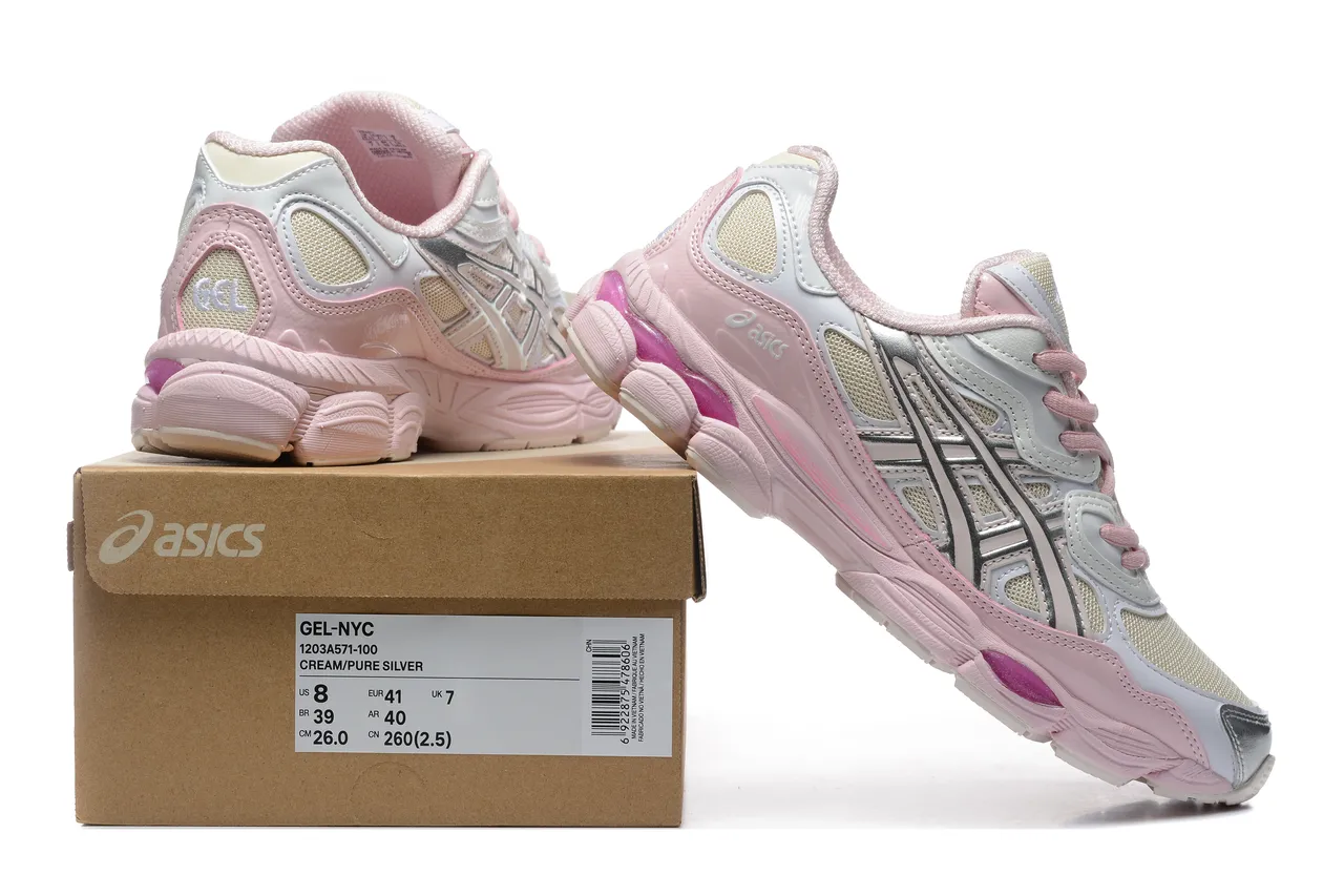 ASICS Chaussures lifestyle rose blanc chunky rétro en maille et superposition synthétique 6