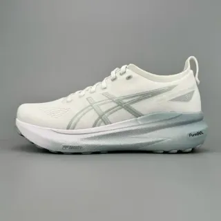 ASICS White Green Engineered Mesh Upper Lightweight Road Runner Running Shoes