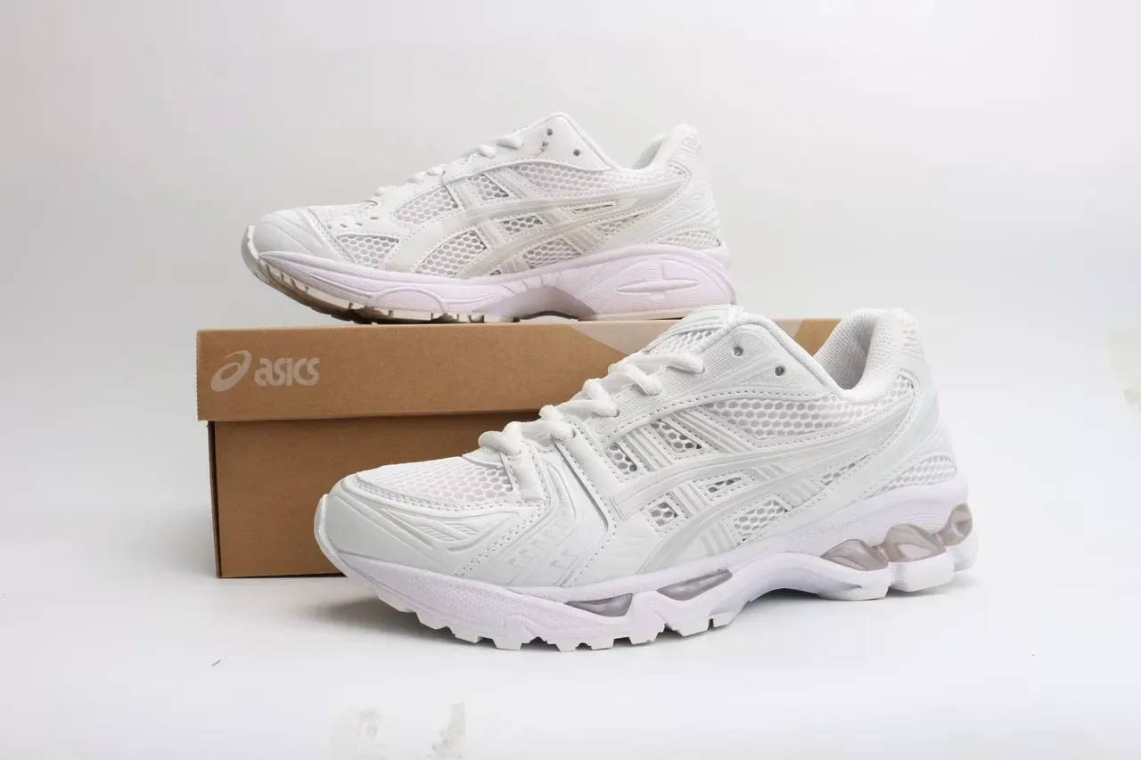 ASICS White Transparent Mesh And Synthetic Overlay Running Shoes 2