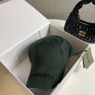 Balenciaga সেনা সবুজ স্ট্রাকচার্ড সিক্স প্যানেল টোনাল এমব্রয়ডারি লোগো বেসবল ক্যাপ