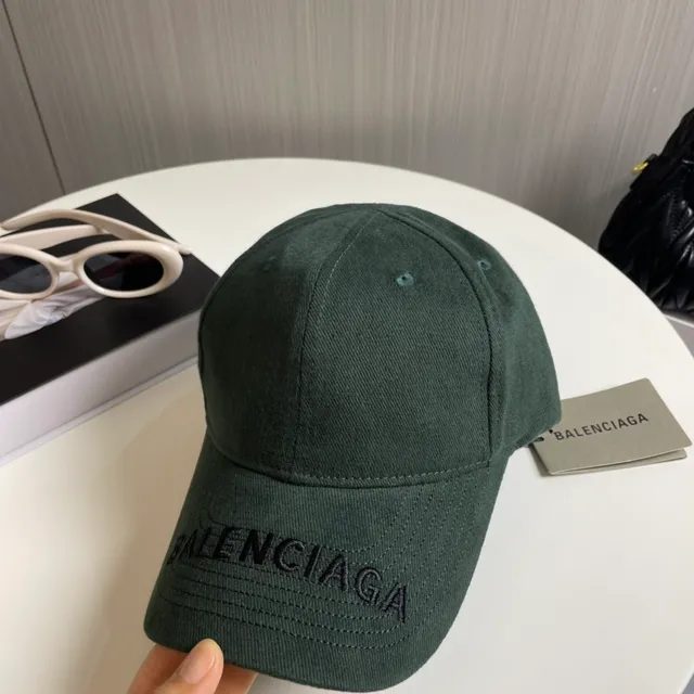 Balenciaga Casquette de baseball Vert armée Structurée Six panneaux Tonal Embroidered Logo 8