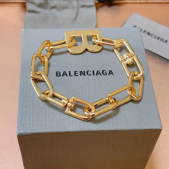 Balenciaga BB Chain Link Gold-Tone Bracelet 3