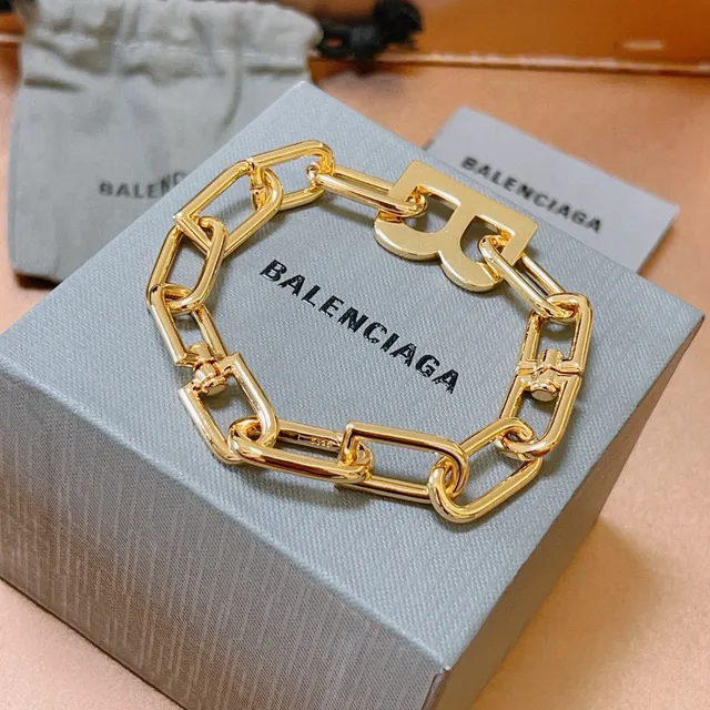 Balenciaga BB Chain Link Gold-Tone Bracelet 6