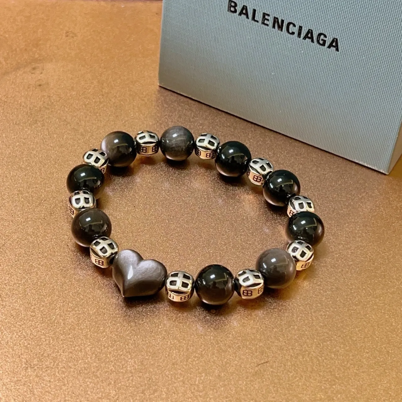 Balenciaga BB Logo Beaded Heart Bracelet 5