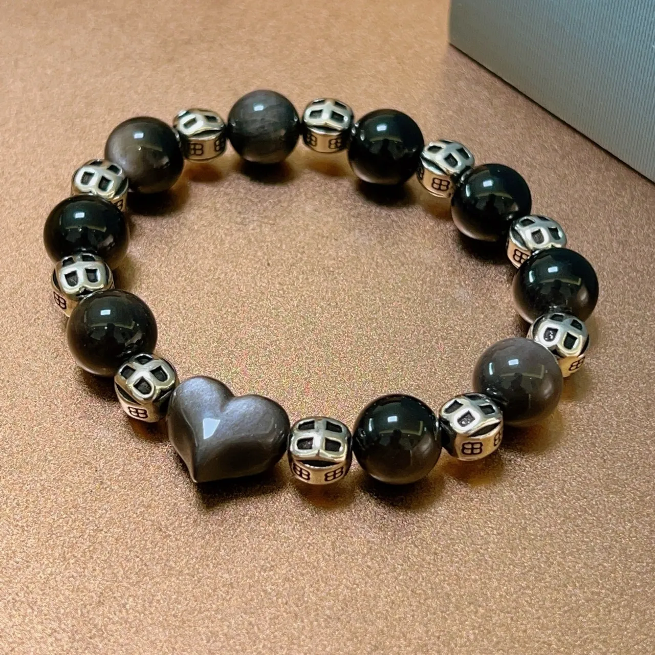 Balenciaga BB Logo Beaded Heart Bracelet 9