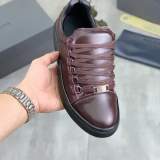 Balenciaga Brown Black Leather Upper Metal Hardware Accent Lifestyle Sneakers