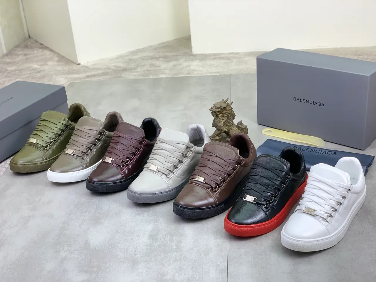 Balenciaga Brown Black Leather Upper Metal Hardware Accent Lifestyle Sneakers 2