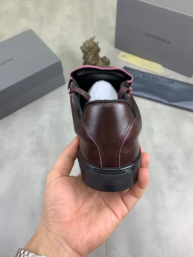 Balenciaga Brown Black Leather Upper Metal Hardware Accent Lifestyle Sneakers 4