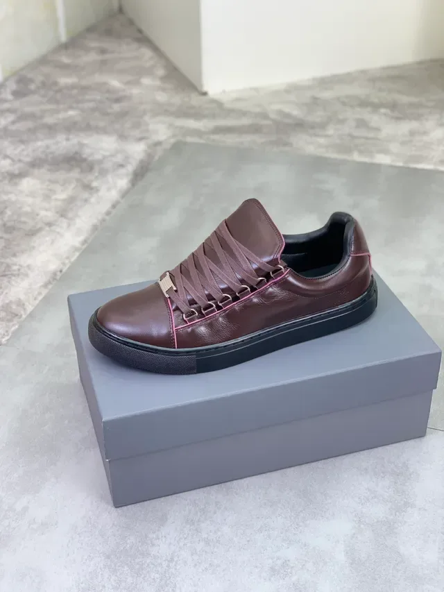 Balenciaga Brown Black Leather Upper Metal Hardware Accent Lifestyle Sneakers 5