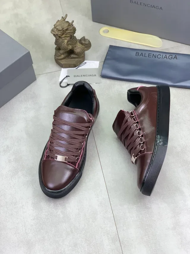 Balenciaga Brown Black Leather Upper Metal Hardware Accent Lifestyle Sneakers 6