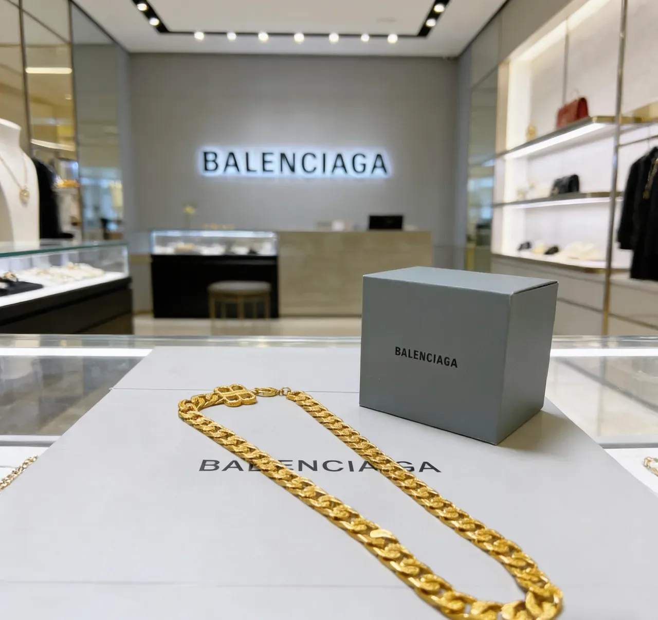 Collier Balenciaga Chaîne Curb-Link Dorée 2