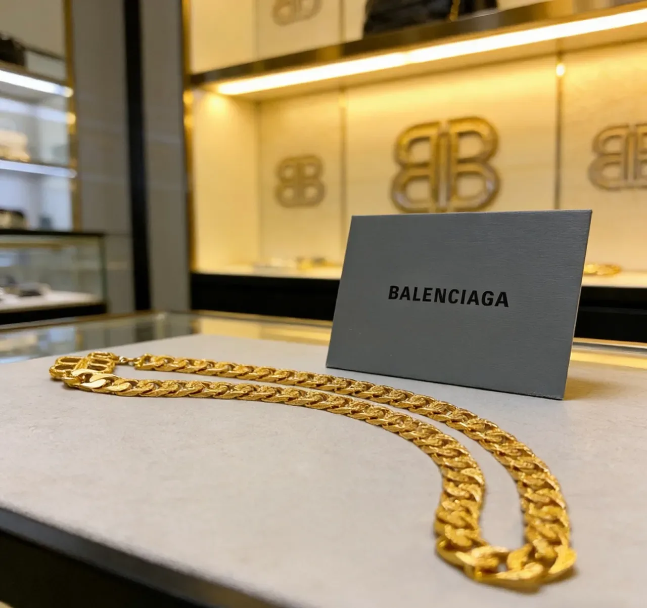 Collier Balenciaga Chaîne Curb-Link Dorée 4