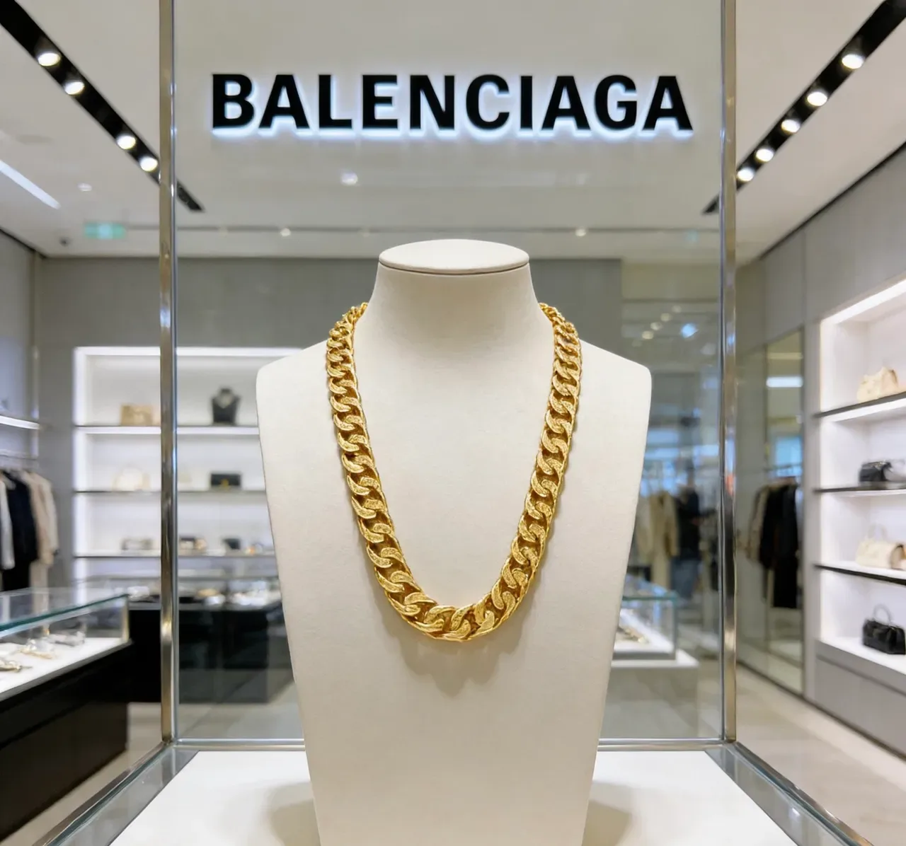 Collier Balenciaga Chaîne Curb-Link Dorée 9