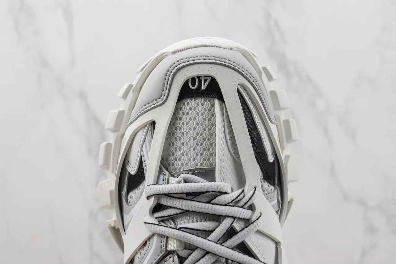 Balenciaga Cinza Rosa Multi-Strap Cage Overlay Malha e Sintético Superior Tênis Chunky 6