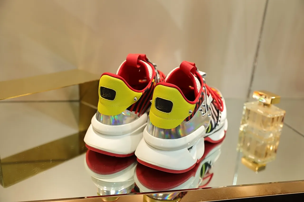 Balenciaga متعدد الألوان فضي حذاء مصمم لوحات هولوجرافية قزحية أحذية سميكة 2