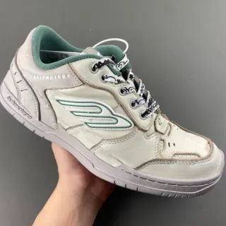 Balenciaga Runner Bege Verde Camada Couro Superior Impressão Graffiti Cadarços Tênis Lifestyle