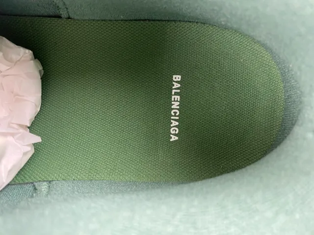 Balenciaga Runner Bege Verde Camada Couro Superior Impressão Graffiti Cadarços Tênis Lifestyle 7