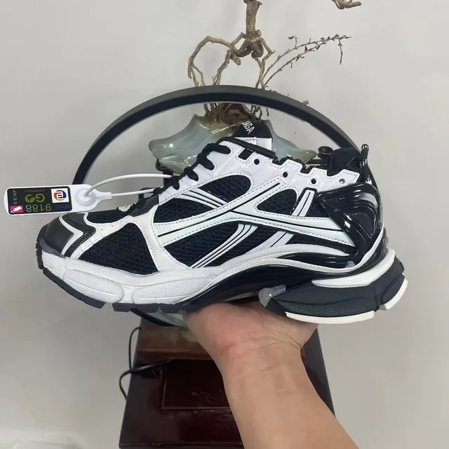 Balenciaga Runner Black and White Chunky Sneakers 8