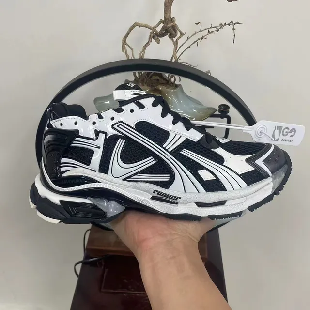 Balenciaga Runner Black and White Chunky Sneakers 10
