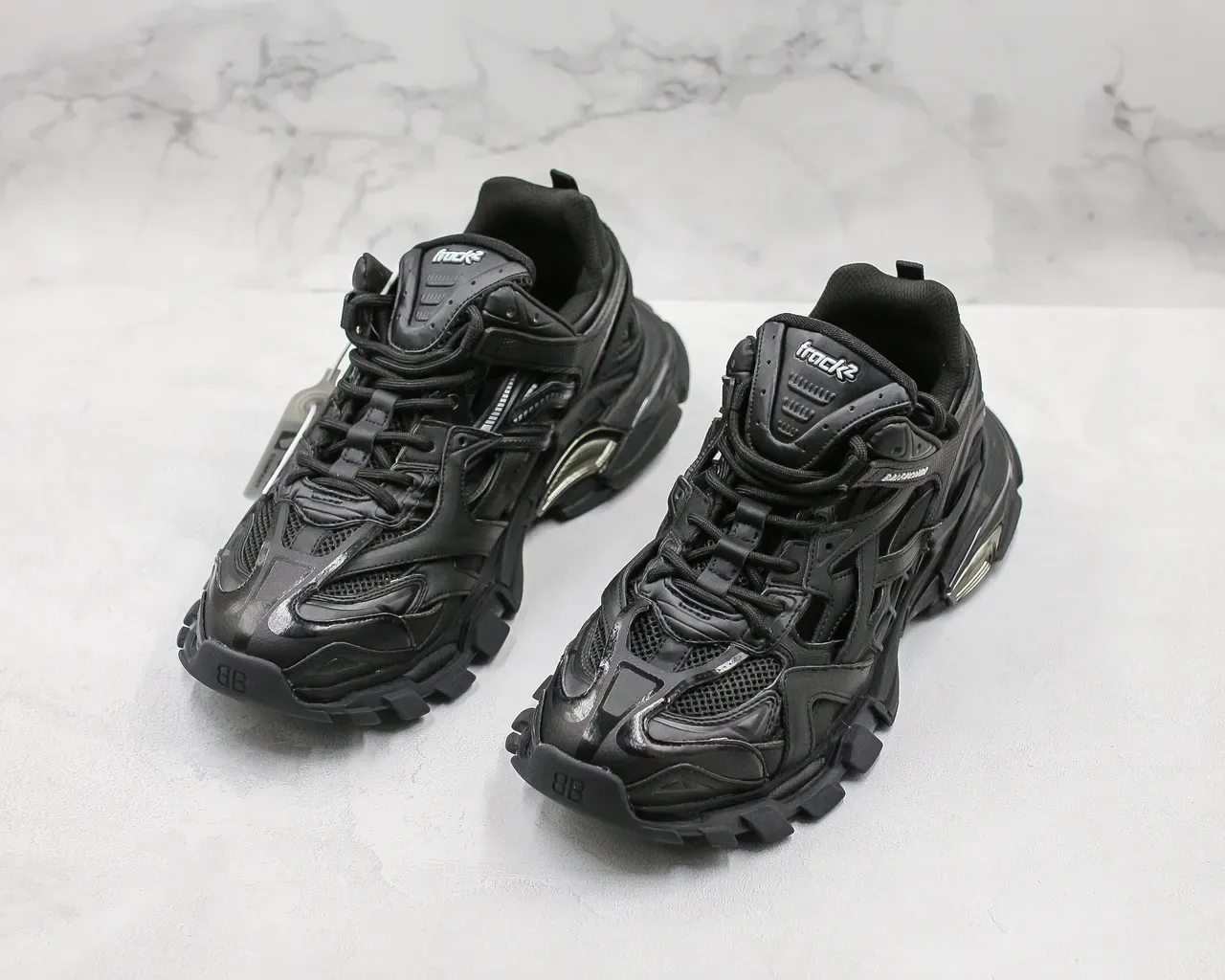 Balenciaga Runner Sneakers Chunky Negras Monocromáticas 5