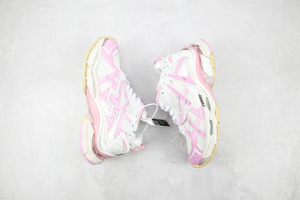 Balenciaga Runner White and Pink Chunky Sneakers 2