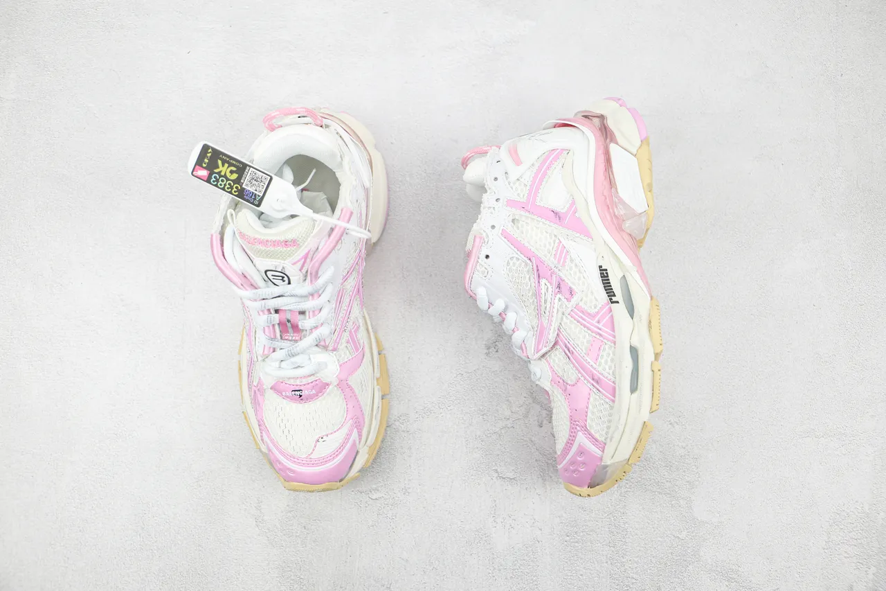 Balenciaga Runner White and Pink Chunky Sneakers 3