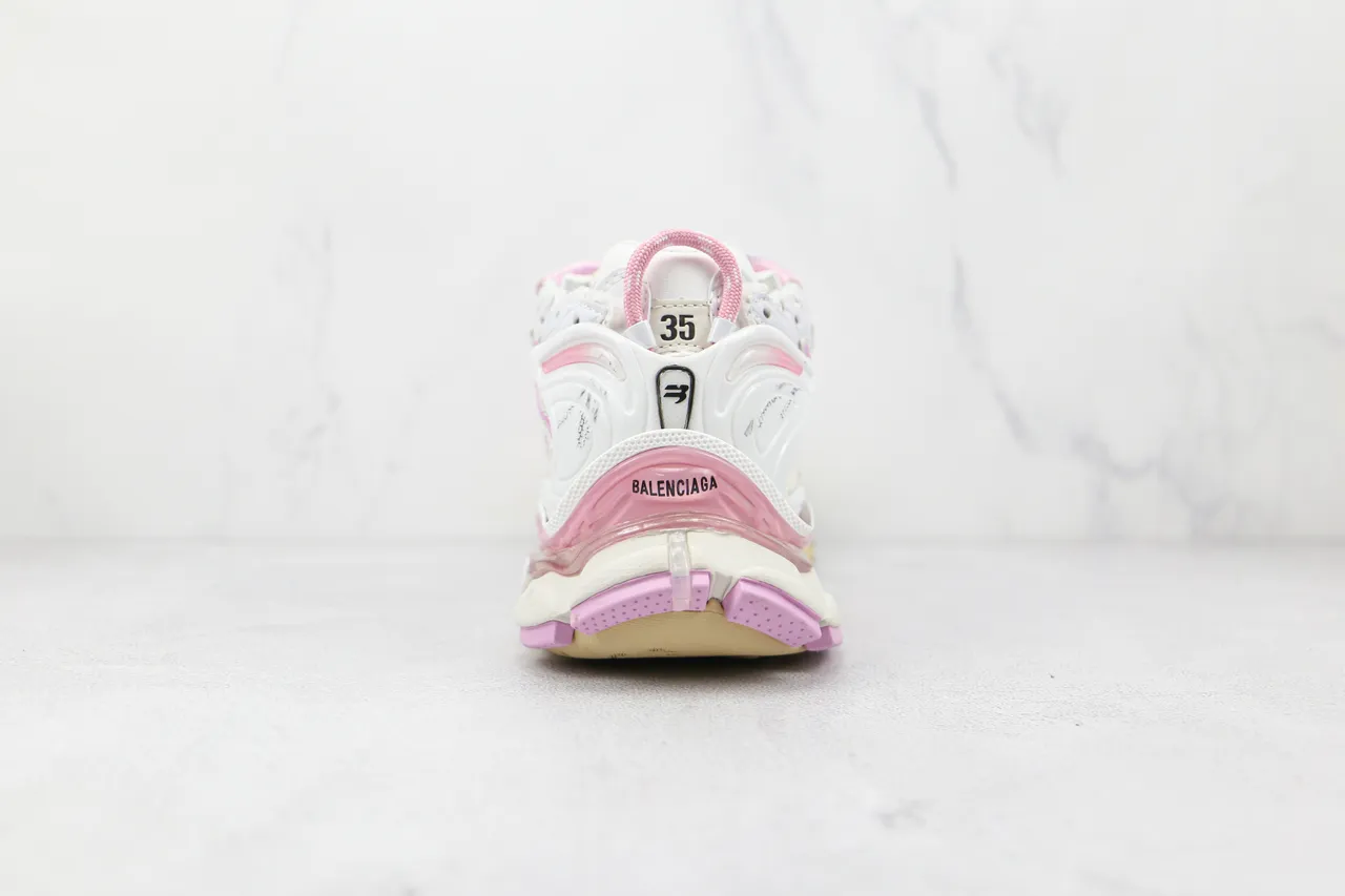 Balenciaga Runner White and Pink Chunky Sneakers 9