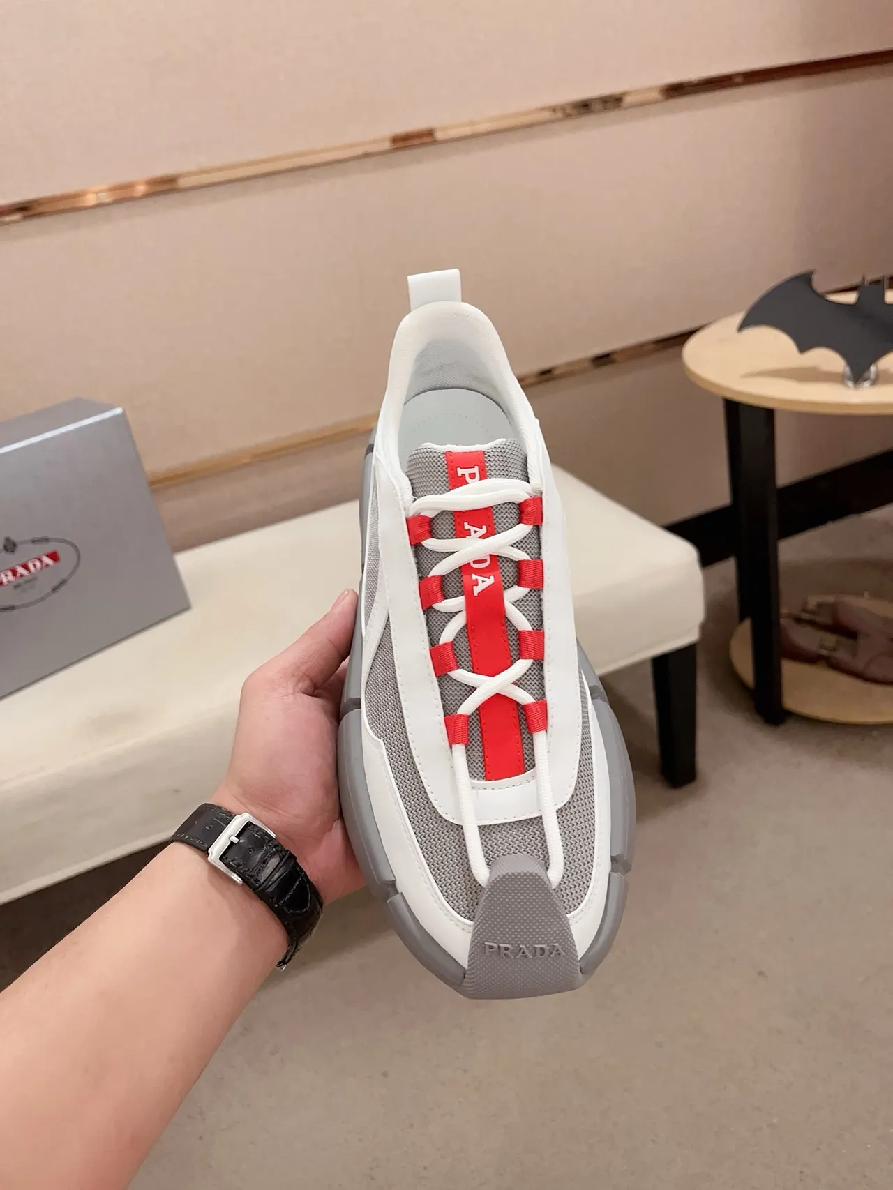 Balenciaga Runner White Gray Segmented Sole Mesh And Leather Paneling Chunky Sneakers 2