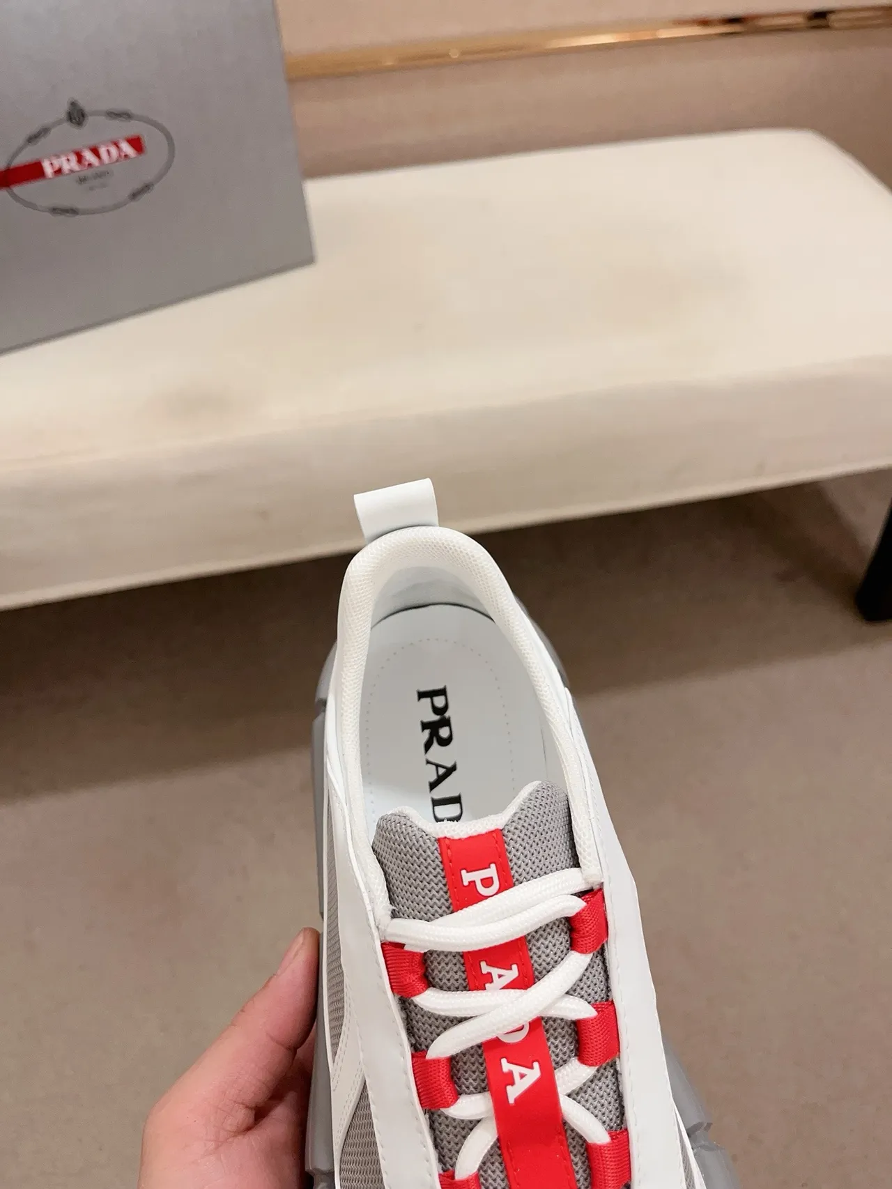Balenciaga Runner White Gray Segmented Sole Mesh And Leather Paneling Chunky Sneakers 6
