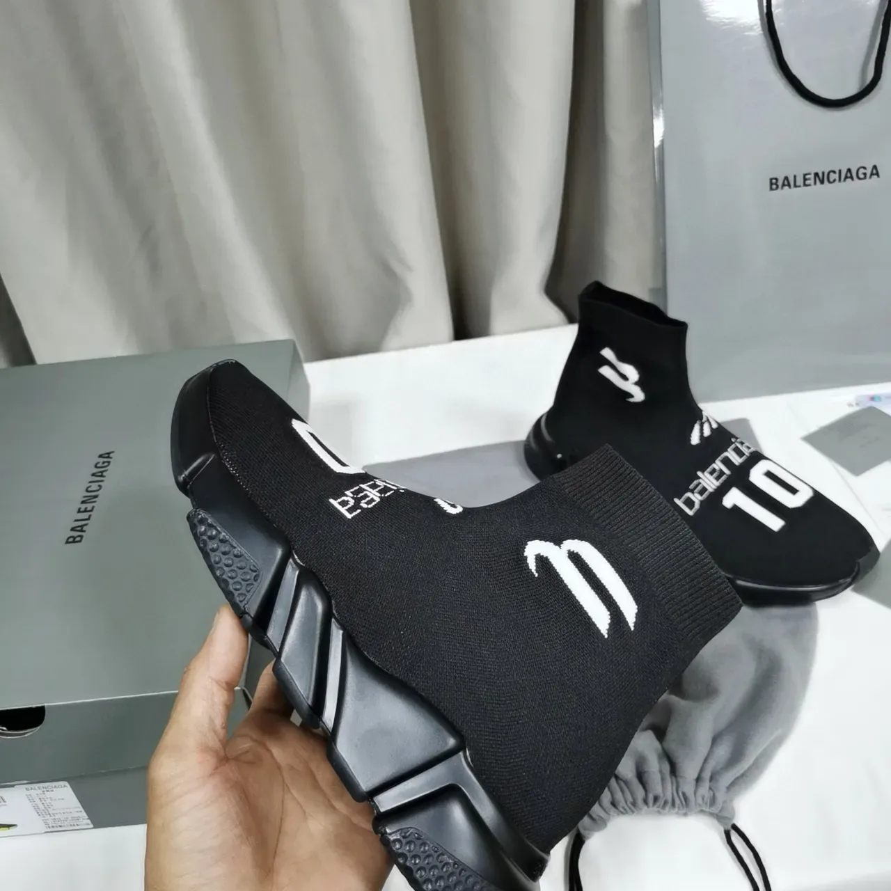 Balenciaga Speed Trainer Chaussures lifestyle noires avec ajustement pour chaussettes 2