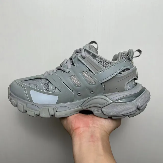 Balenciaga Track Trainer Tênis Monocromático Cinza Chunky 3