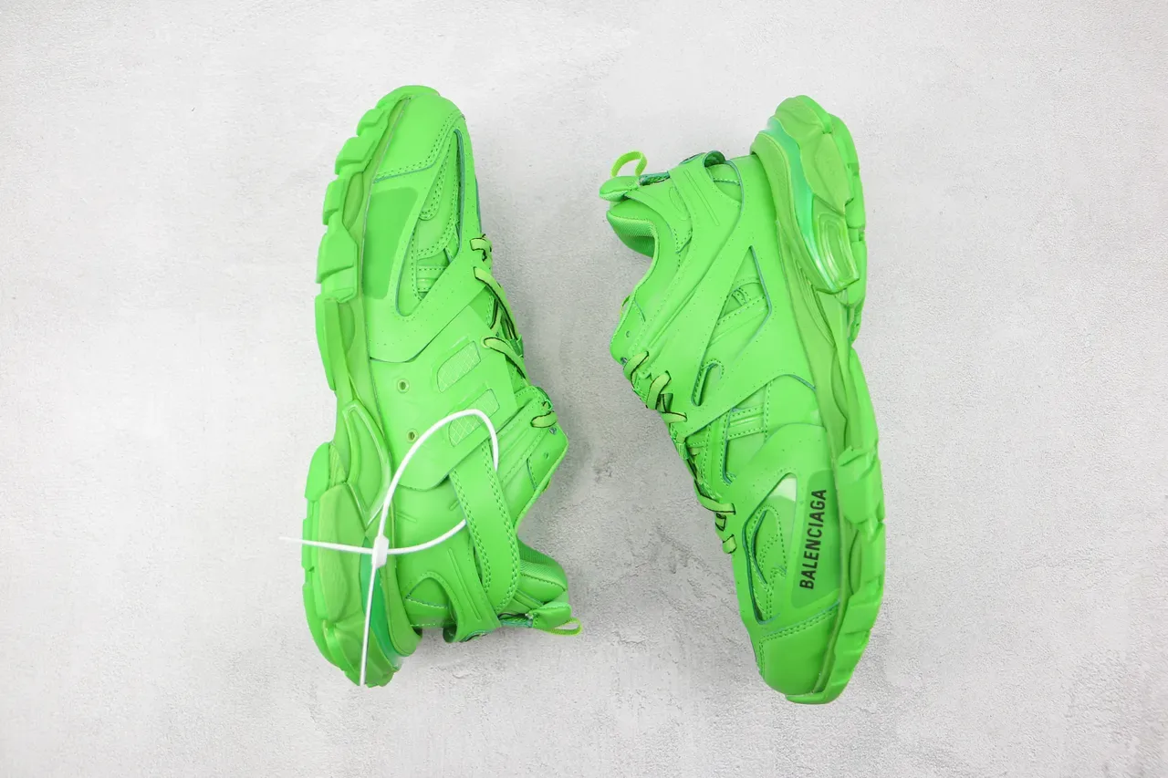 Balenciaga Track Trainer أحذية رياضية سميكة أخضر نيون 2