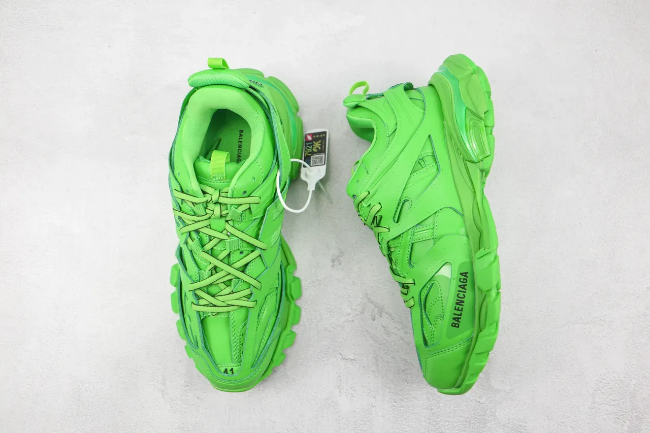 Balenciaga Track Trainer أحذية رياضية سميكة أخضر نيون 3