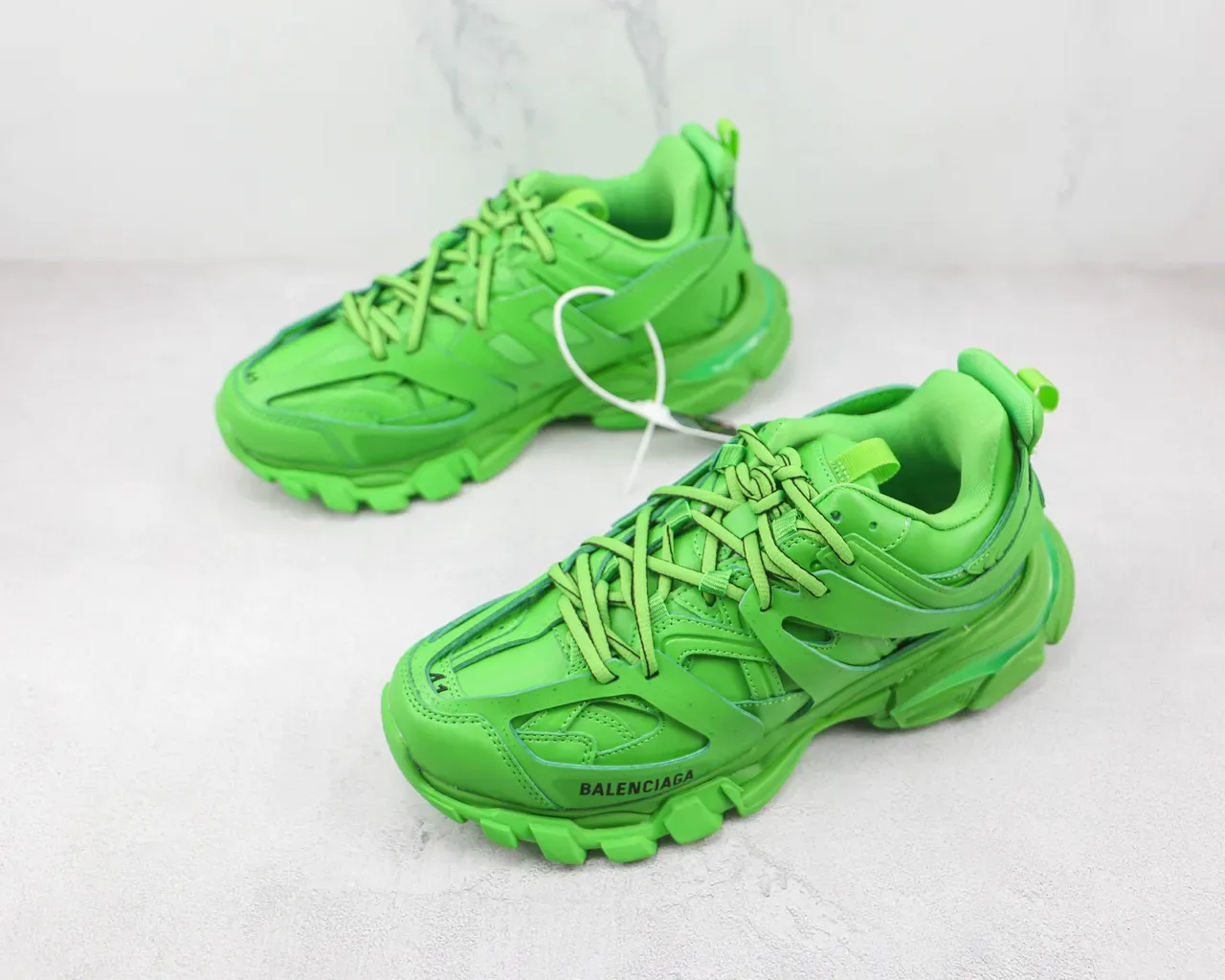 Balenciaga Track Trainer أحذية رياضية سميكة أخضر نيون 4