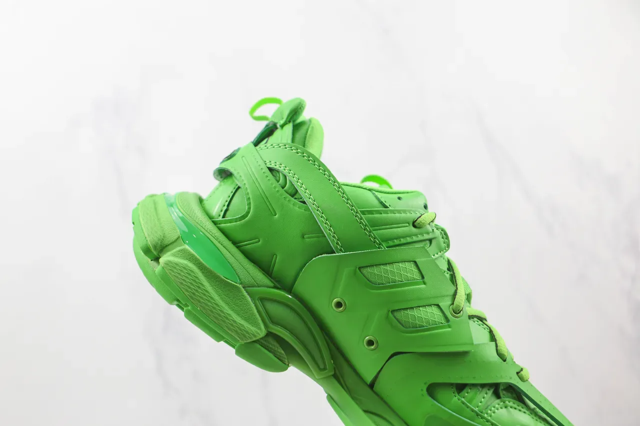Balenciaga Track Trainer أحذية رياضية سميكة أخضر نيون 5