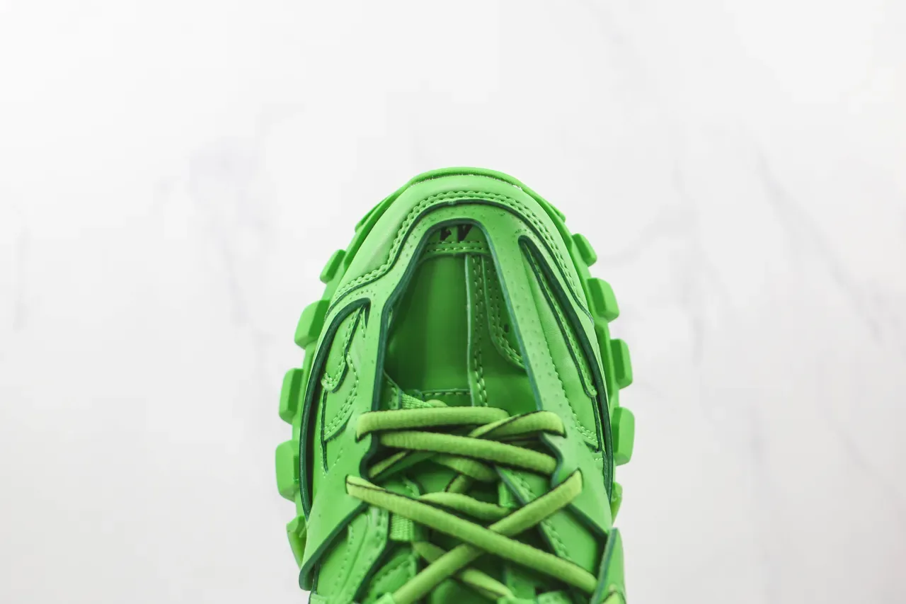 Balenciaga Track Trainer أحذية رياضية سميكة أخضر نيون 6