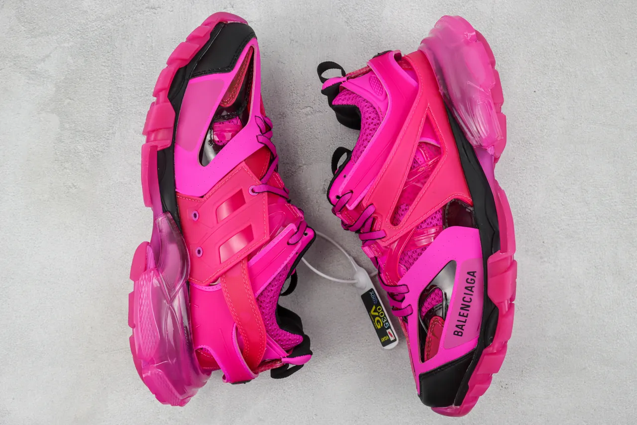 Balenciaga Track Trainer rosa preto chunky tênis 2