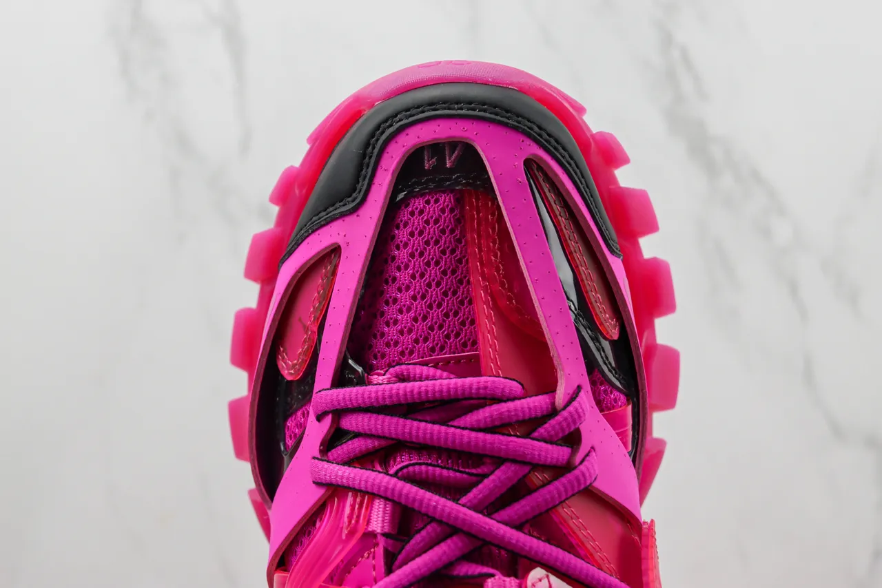 Balenciaga Track Trainer rosa preto chunky tênis 6