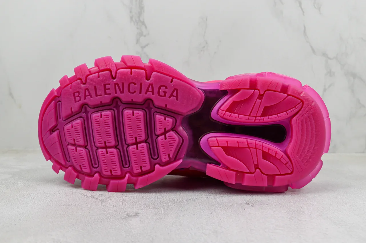 Balenciaga Track Trainer rosa preto chunky tênis 8