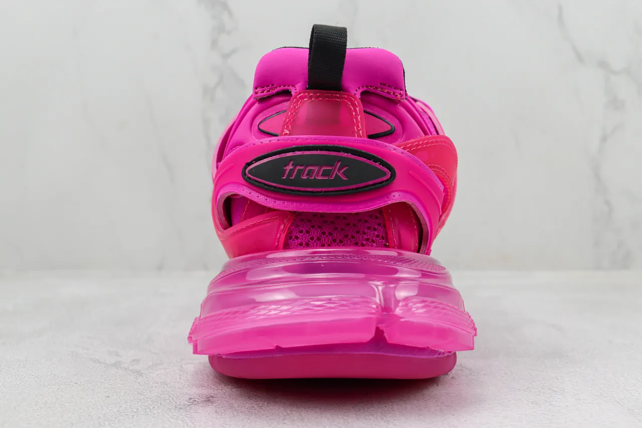 Balenciaga Track Trainer rosa preto chunky tênis 9