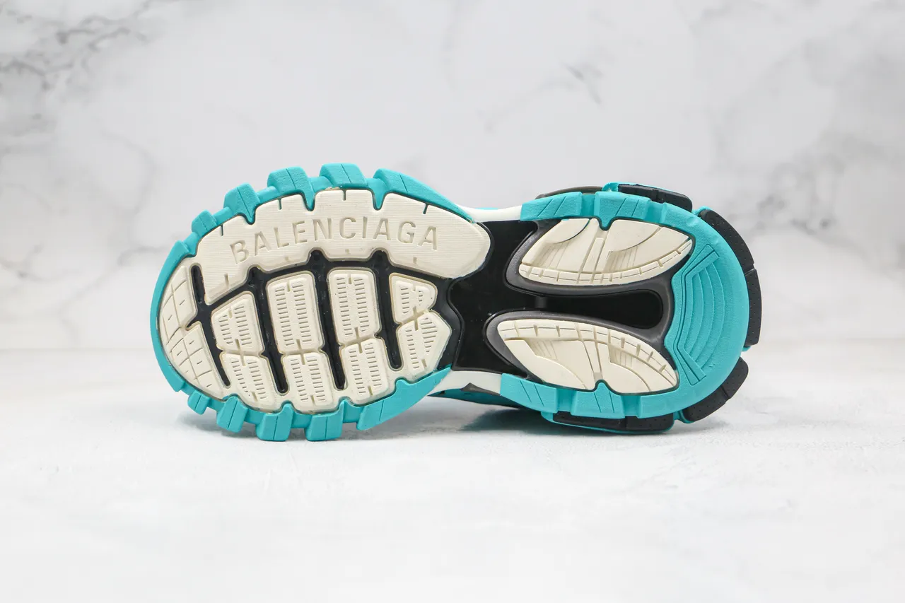 Balenciaga Track Trainer tênis turquesa preto chunky 2