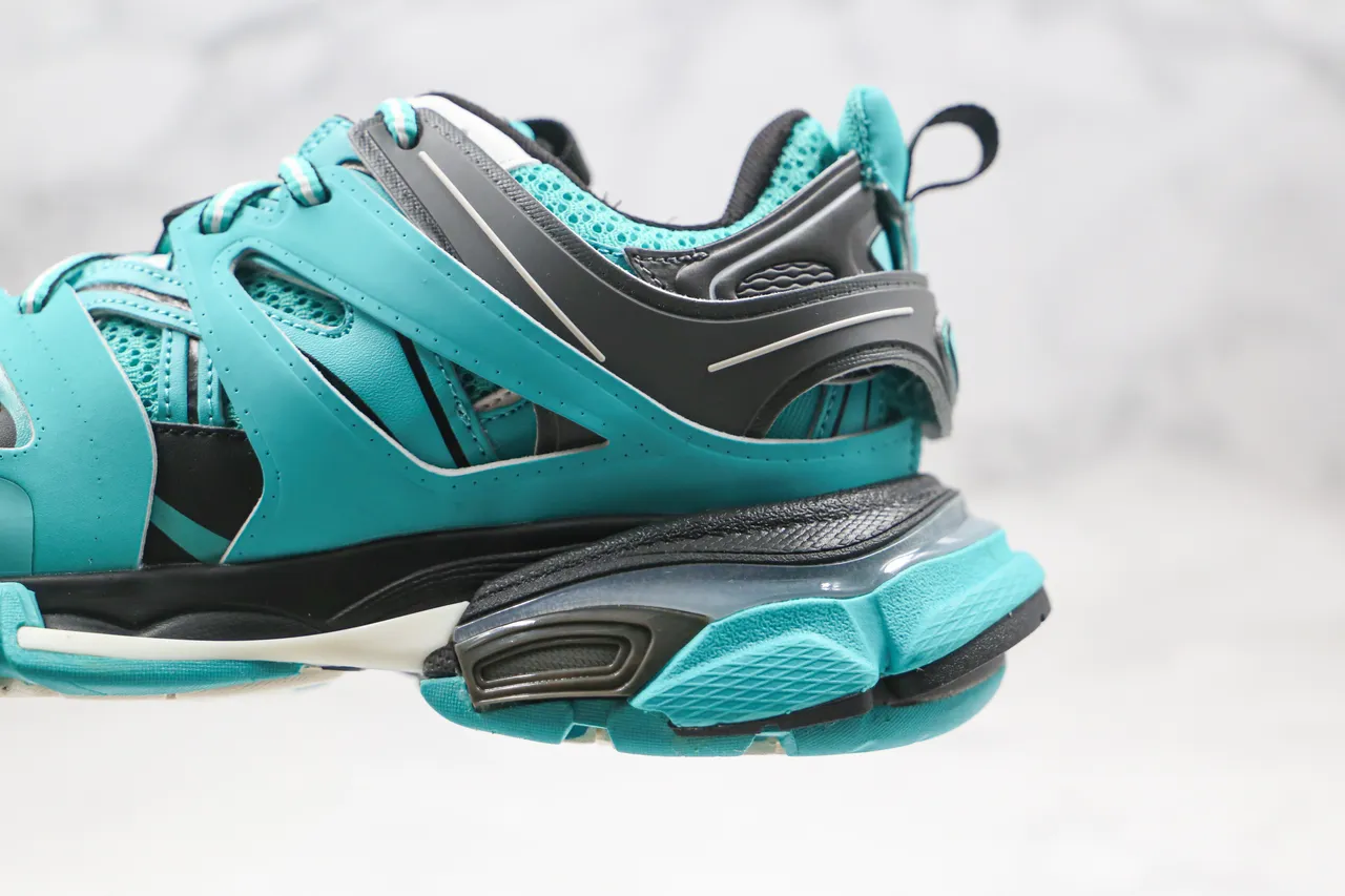 Balenciaga Track Trainer tênis turquesa preto chunky 6