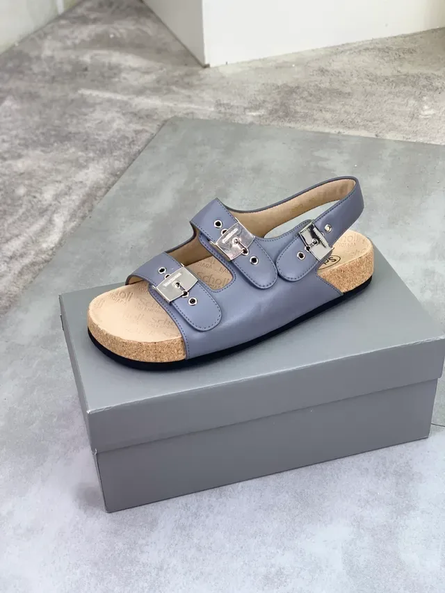 Balenciaga Triple Buckle Slate Gray Casual Sandals 4