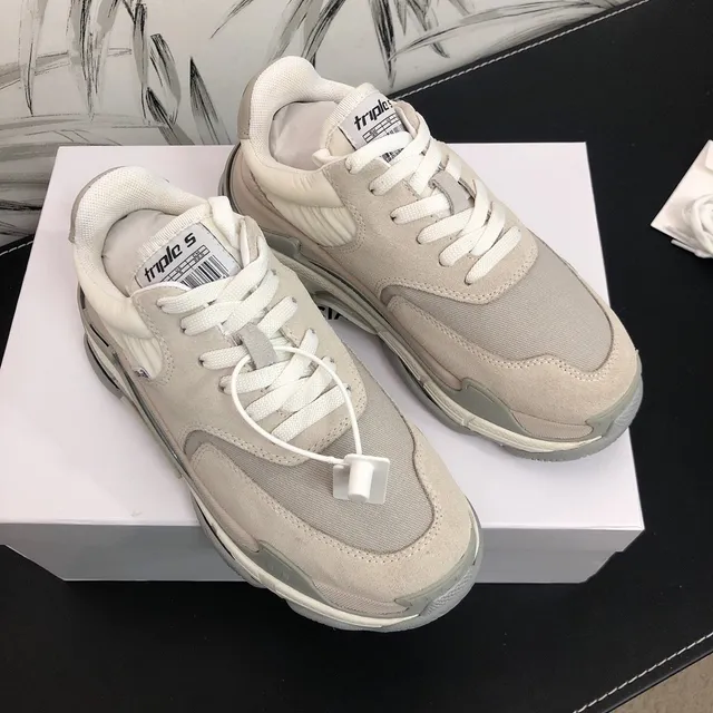 Balenciaga Triple S Baskets Chunky Beige Gris Blanc 2