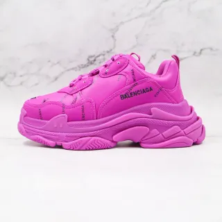 Balenciaga Triple S حذاء رياضي سميك وردي أحادي اللون